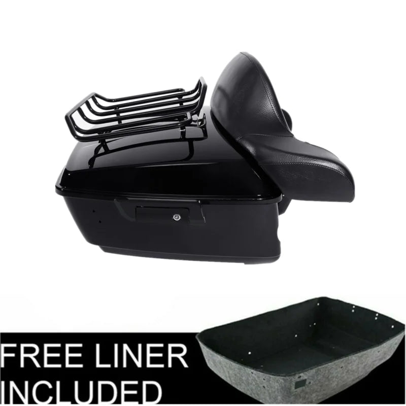 Motorcycle King Trunk Rack Backrest For Harley Touring Street Glide Road Glide 2014-2025