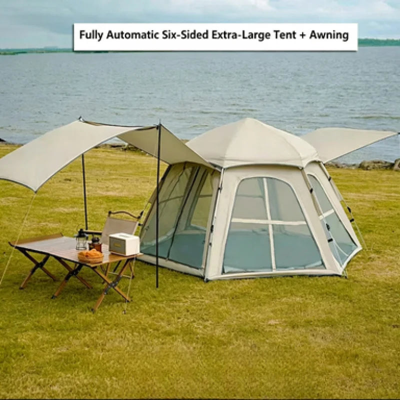 Foldable Portable Camping Tent Enhanced Ventilation Waterproof Wind & Rain Resistant With Storage Bag