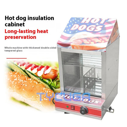 Commercial Hot Dog Warmer Cabinet Stainless Steel Display Heater 1200W Food Warming Showcase With Temperature Control for Food
