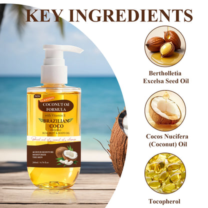 Organic Coconut Oil for Skin, Deep Moisturizing & Nourishing, Improves Elasticity, Natural Body Butter Alternative, Non-Greasy