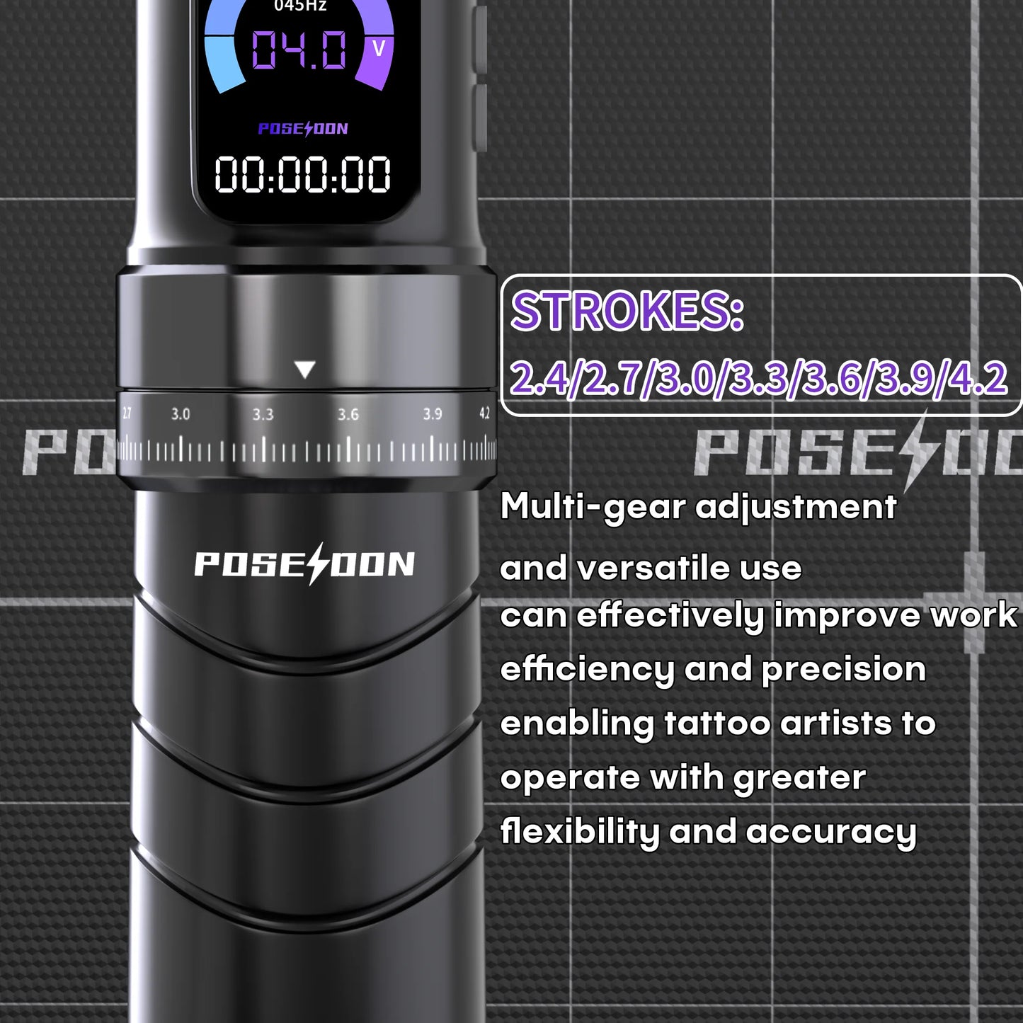POSEIDON HM144 Tattoo Machine 2 Tattoo Power Supply Tattoo Pen Wirless Tattoo Gun With Powerful Custom Motor For  Tattoo Artist