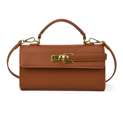 Women's Brand Luxury Lock Bag Retro Trendy Crossbody Bag Large Capacity Square Handbag Flip-top Commuter Bag Casual Shoulder Bag