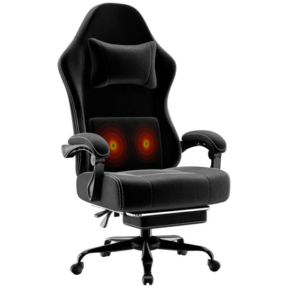 Ergonomic Gaming Chair Electronic with Massage Adjustable Lumbar Support And Foot Pedals Breathable Fabric Computer Chair