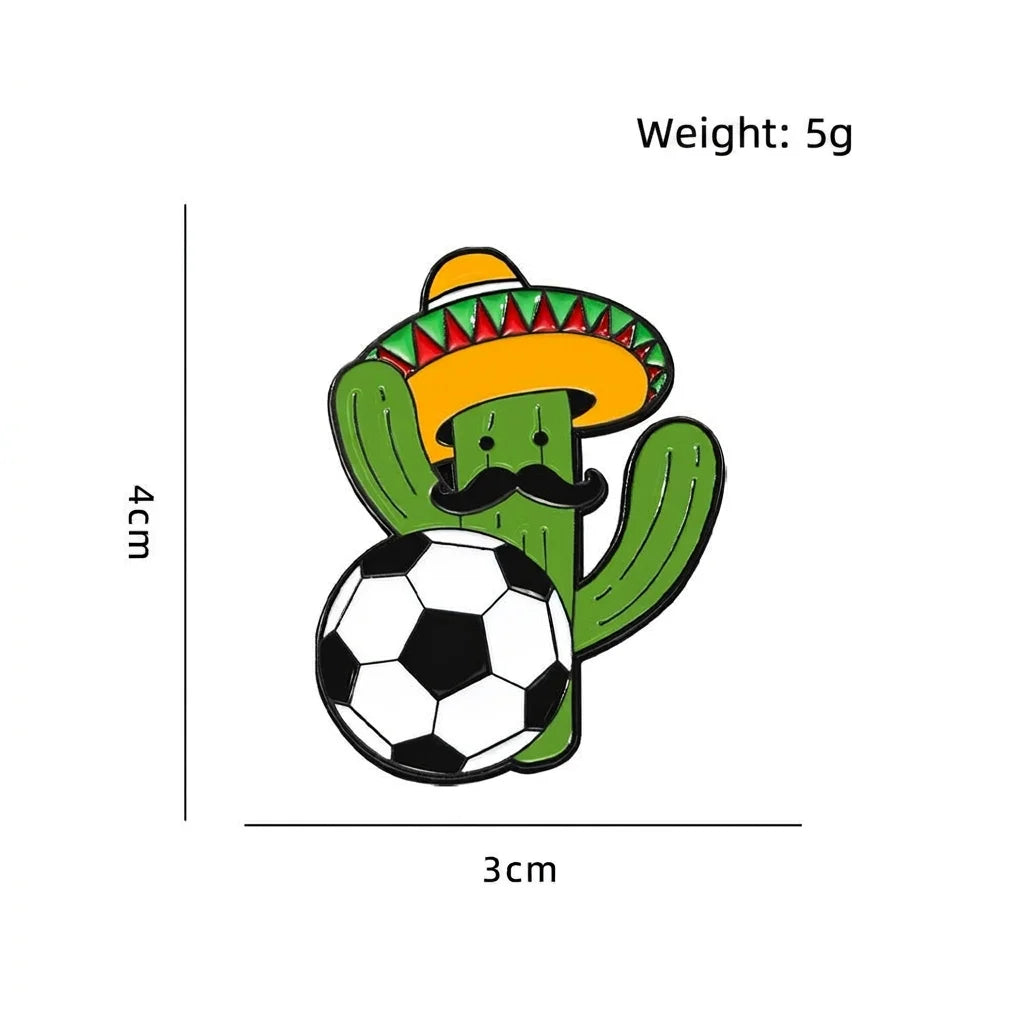 Sports Decoration Brooch Compact 2026  Souvenir Soccer Commemorative Brooch Delicate North America Football Pin