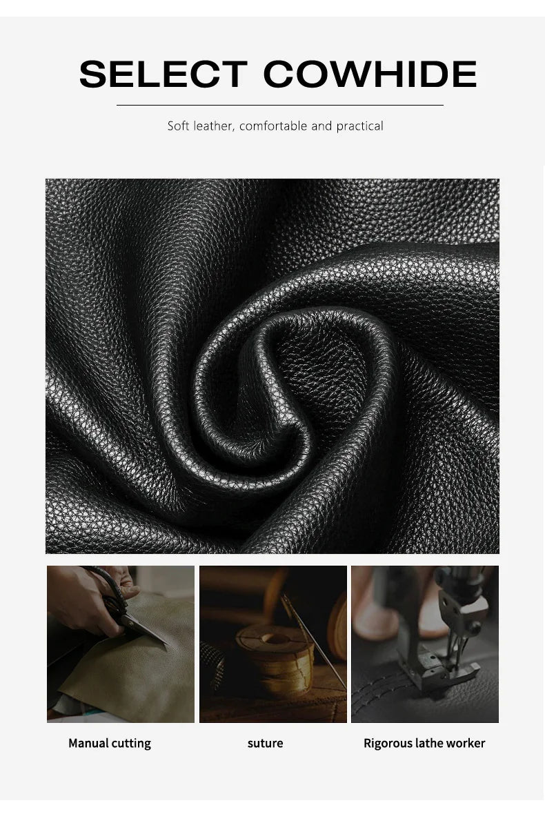 Aidrani women's large capacity handbag with letter print design, made of cowhide material, black