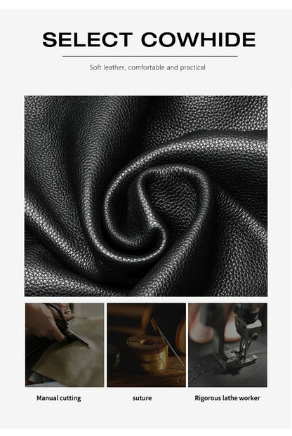 Aidrani women's large capacity handbag with letter print design, made of cowhide material, black