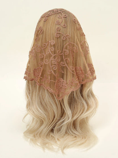 Wholesale French Lace Triangle Scarf Embroidered Flower Lace Scarf Small Shawl Crochet Head Scarf Headwraps Bandana For Women