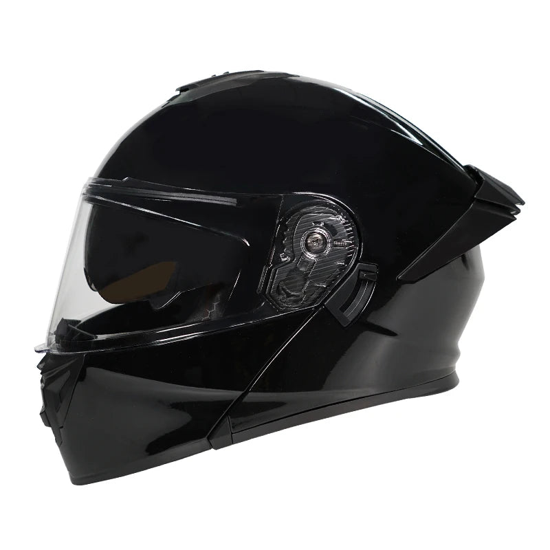 Personalized off-road motorcycle helmet with stylish dual lenses for both genders, DOT-certified and ABS material