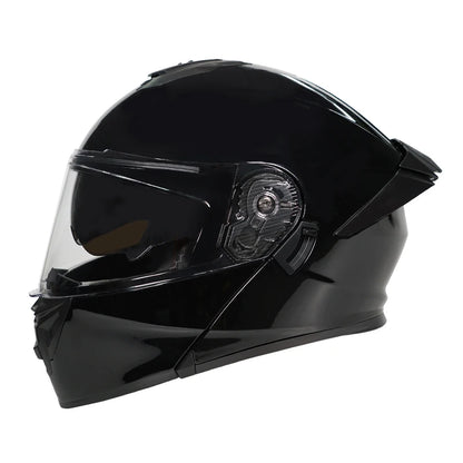 Personalized off-road motorcycle helmet with stylish dual lenses for both genders, DOT-certified and ABS material