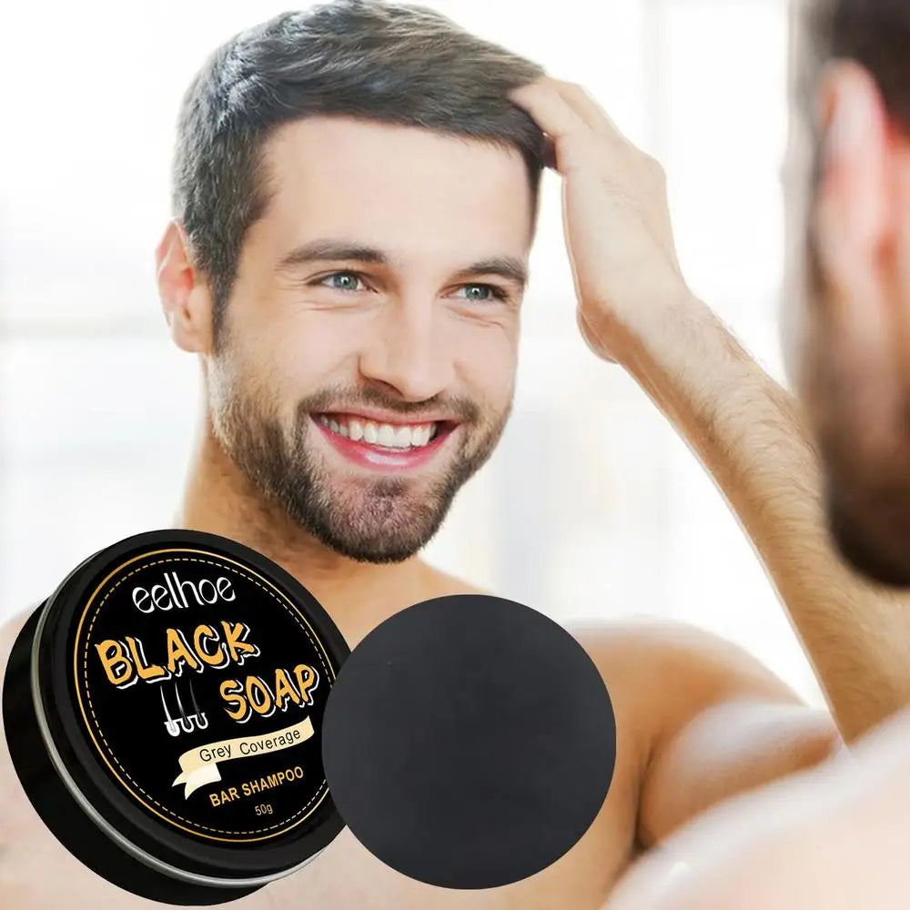 Hair Darkening Shampoo Bar White Hair To Black Shampoo Soap Black Hair Shampoo Cover Grey Hair Soap Conditioner Repair Essence