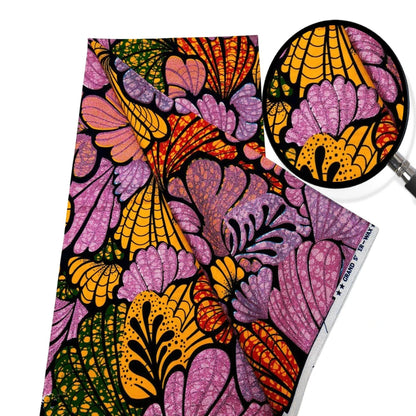 New African Wax Print Fabric Ankara Kitenge Pagne Loincloth Batik Wholesale Golden Glitter Grand 100Cotton Material For Sew 6yar
