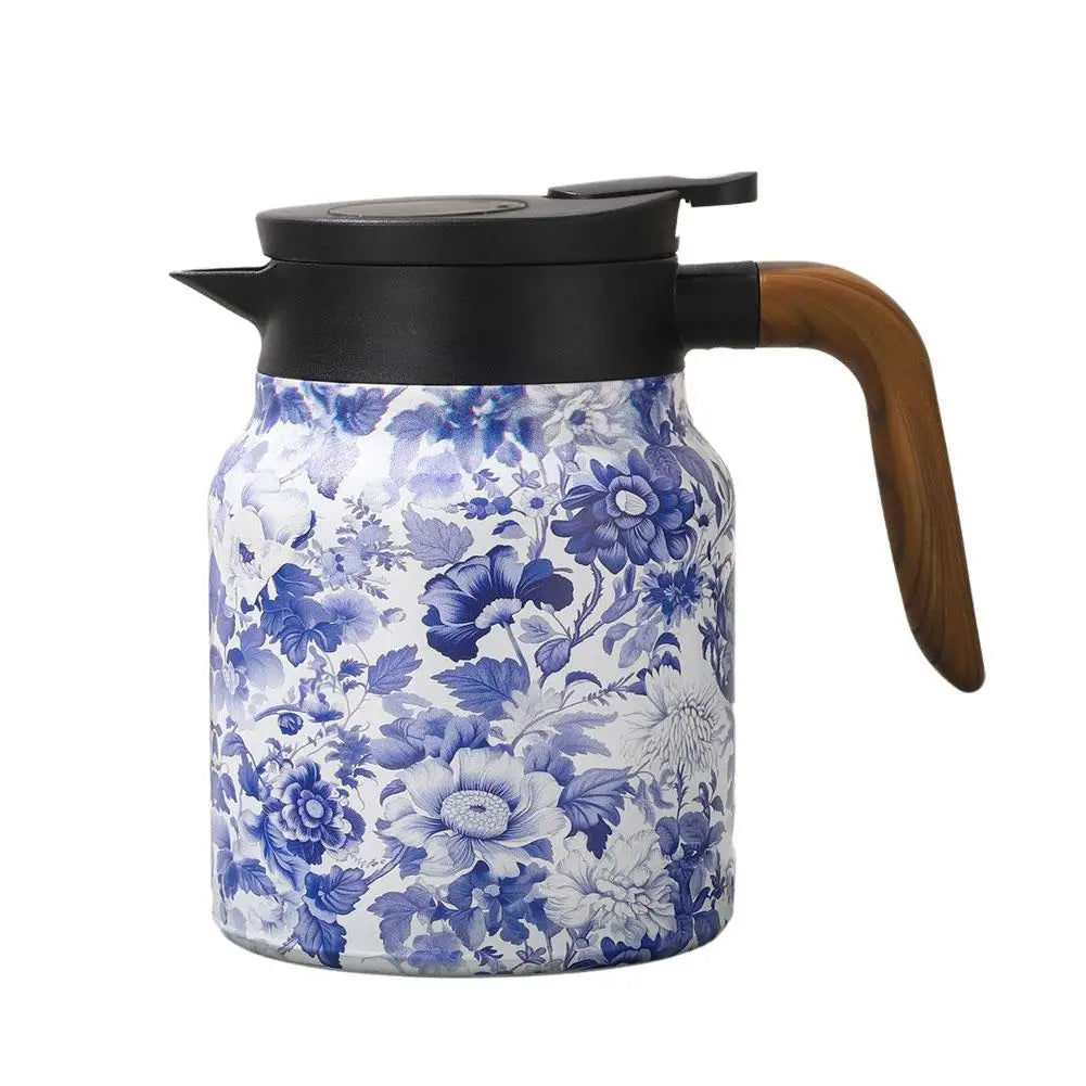 Chinese Style Teapot Steel Tea Kettle Blue and White With Tea Tea Design Maker Porcelain Kettle 1000ml Filter Water K1T4