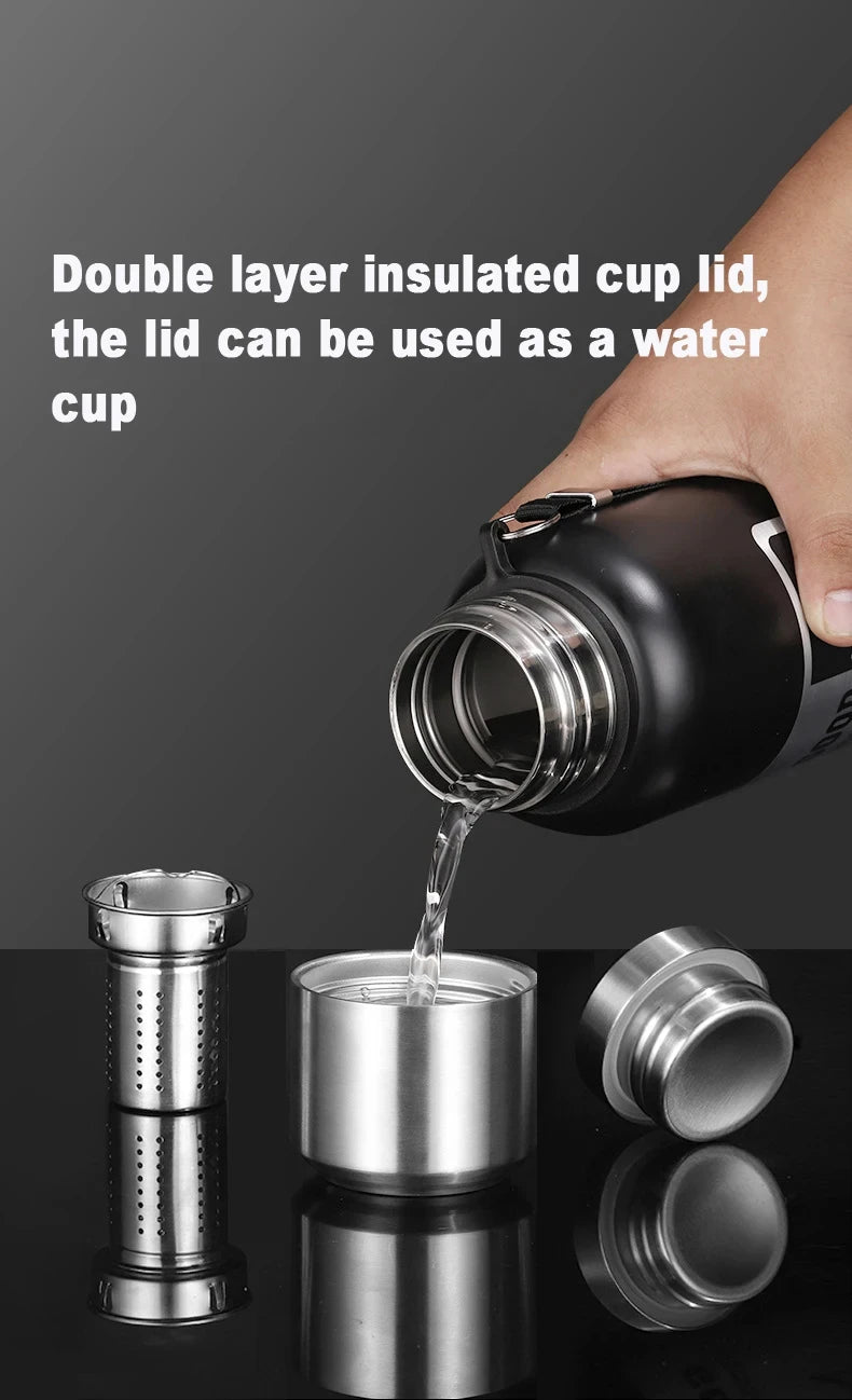 1000ML Stainless Steel Thermos Bottle Sport Thermal Water Bottle Keep Cold and Hot Insulated Cup Outdoor Campping Vacuum Flasks