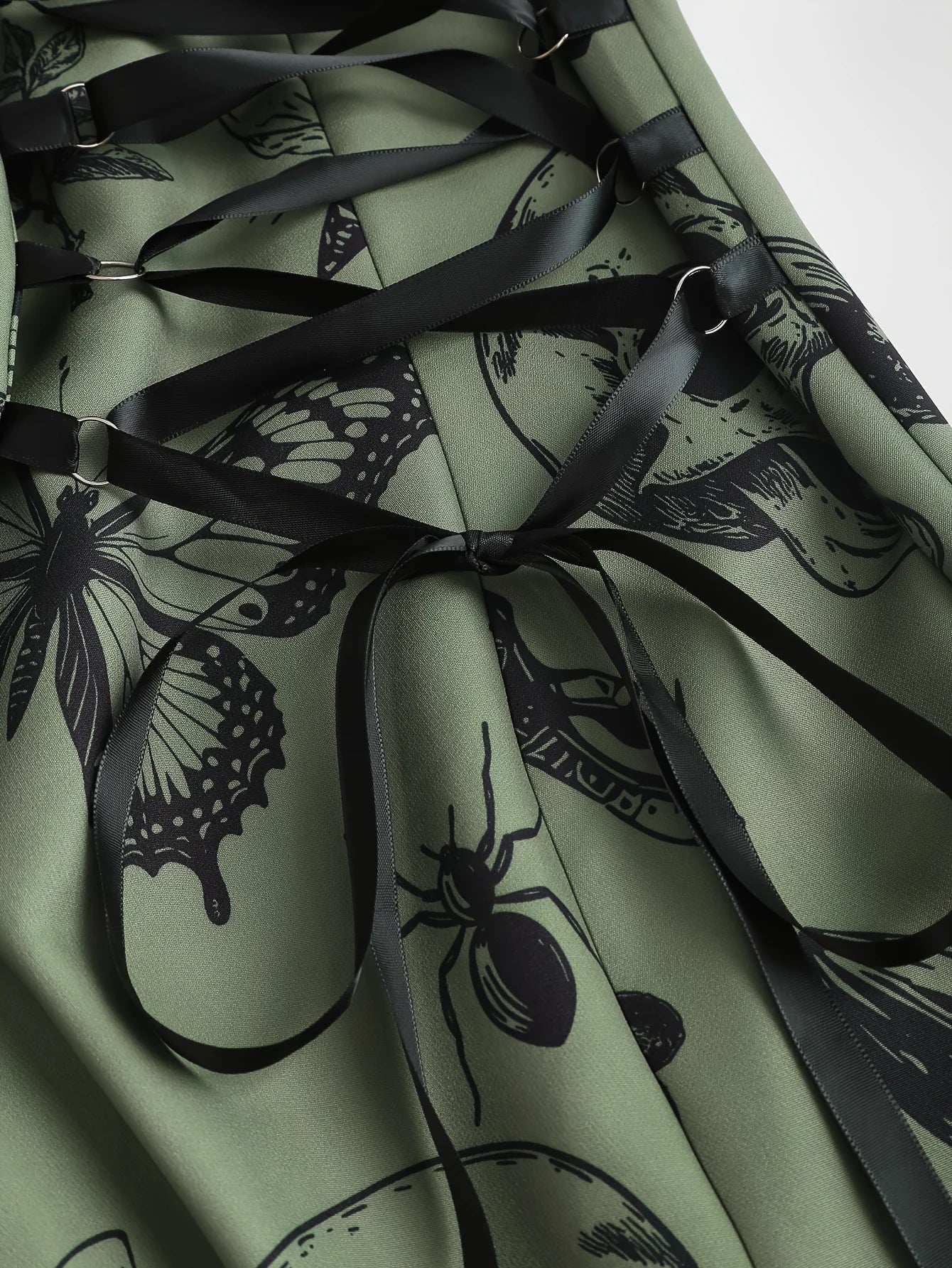 European and American trend oversized ladies slimming shoulder strap zipper full print skull pattern dress