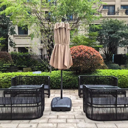 -Three-headed Parasol Outdoor Courtyard Leisure Umbrella With Big Umbrella Set Outside And Big Umbrella Stall Outdoor Garden