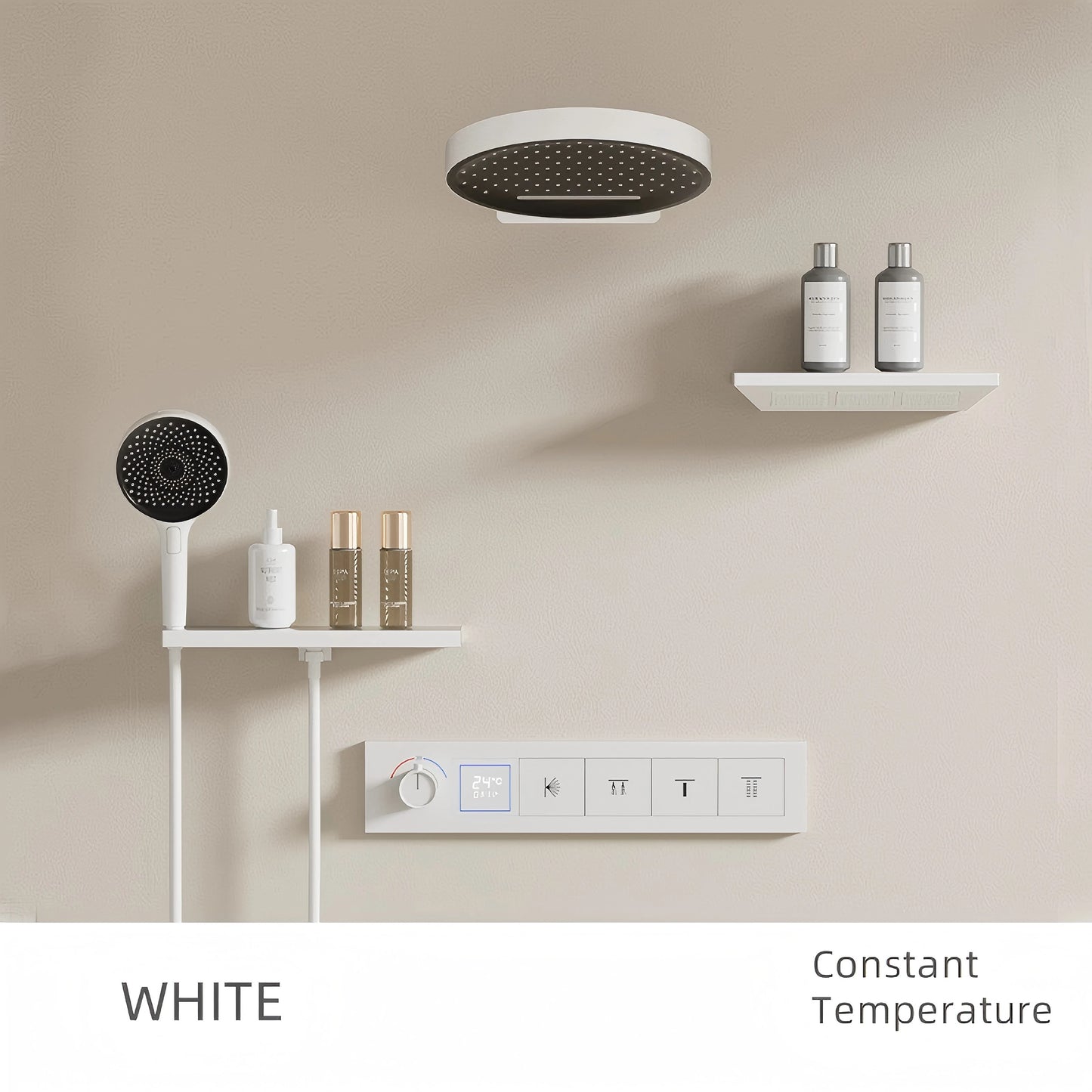Shower System Set 2025 in Wall Mount With Thermostatic Multi-Function Mixer Rainfall For Showering Luxury Bathroom Smart Home