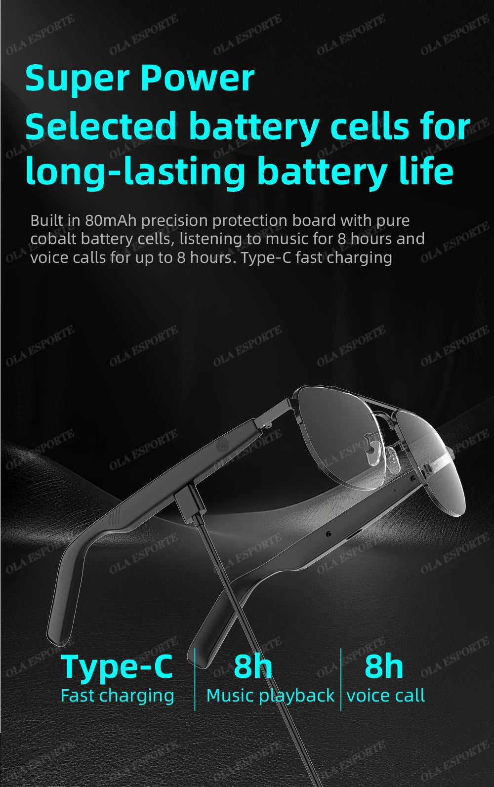 New UV400 Smart Glasses Men Women Listen Music Game Voice Assistant Wireless 5.4 Call Waterproof Anti-blue light SmartSunglasses