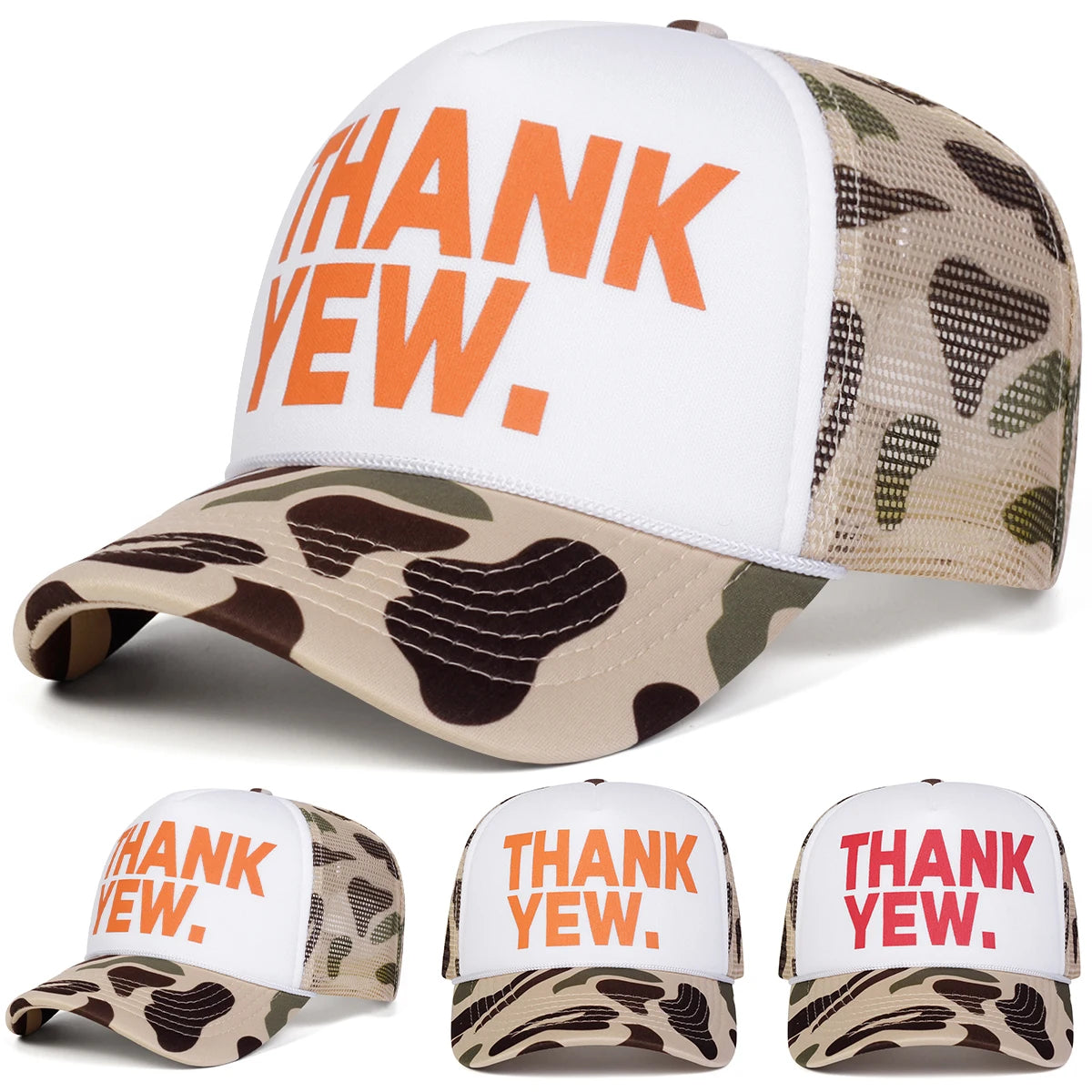 Unisex THANK YEW Embroidery Baseball Net Caps Spring Summer Outdoor Adjustable Casual Hats Sunscreen Hat Sports Cap
