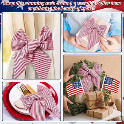 Patriotic Wreath Sashes with American Flags for 250th Anniversary July 4th Celebrations