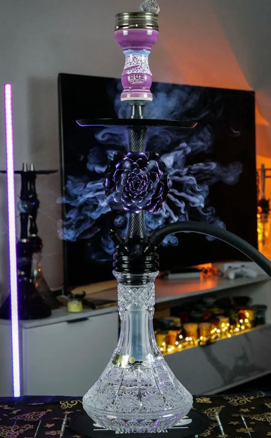 MOZE KVZE Grid ROSE Hookah Shisha Set Arabic Hookah Single Tube