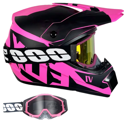 Kids Karting & Youth Dirt Bike Helmets + Goggles DOT Certified Enhanced Protection