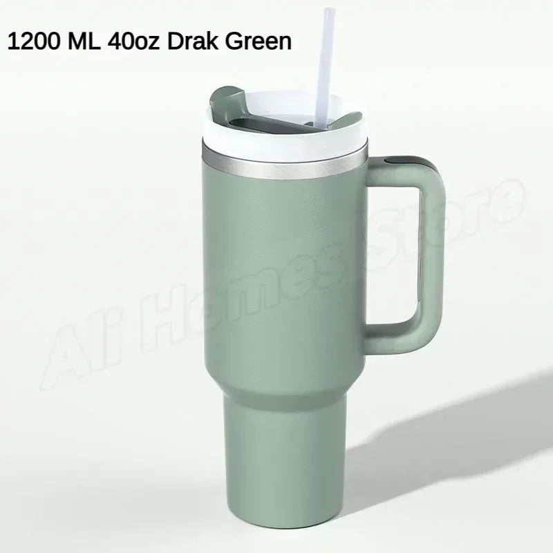 Thermal Mug 1200ml 40oz Handle Tumbler Insulated Car Travel Mug Vacuum Sublimation Stainless Steel H2.0 Flow State Tumbler Cup