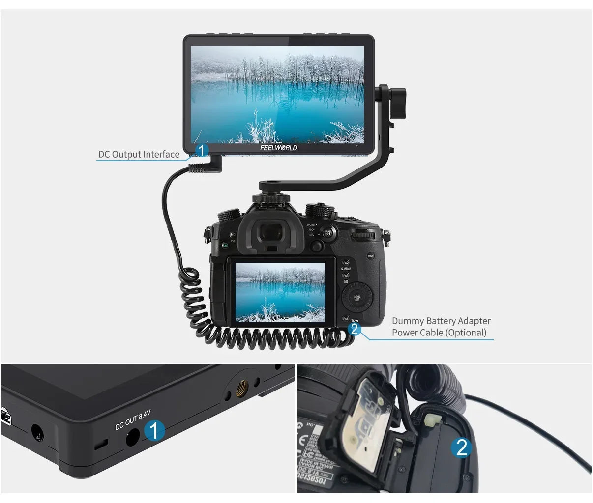 FEELWORLD F5 PRO V4 6" 3D LUT Touchscreen Monitor 4K HDMI I/O High-Res Rec.709 Aux Power Multiple Mounting Options