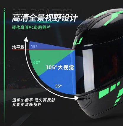 HNJ Men Motorcycle Helmet Women Full Face Helmet Riding Personality Horn Pink Helmet DOT Certification casco moto