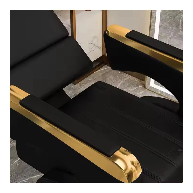 High-end Hair Salon Styling Chair Equipment Barbershop Lift Deck Chair Beauty For Shampoo Haircut Perm Hair Dye Lounge