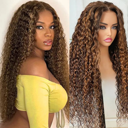 13x6 Deep Wave Lace Front Wigs Human Hair 180 Density Pre Plucked with Baby Hair Water Wave Wigs for Women Glueless 427 curly wi