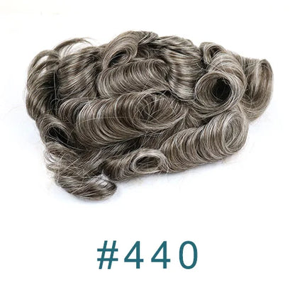 Men's Super Natural Hairline 100% Human Hair Ombre Blonde Capillary Prosthesis System Wigs Brown Roots Durable Thin Skin Toupee