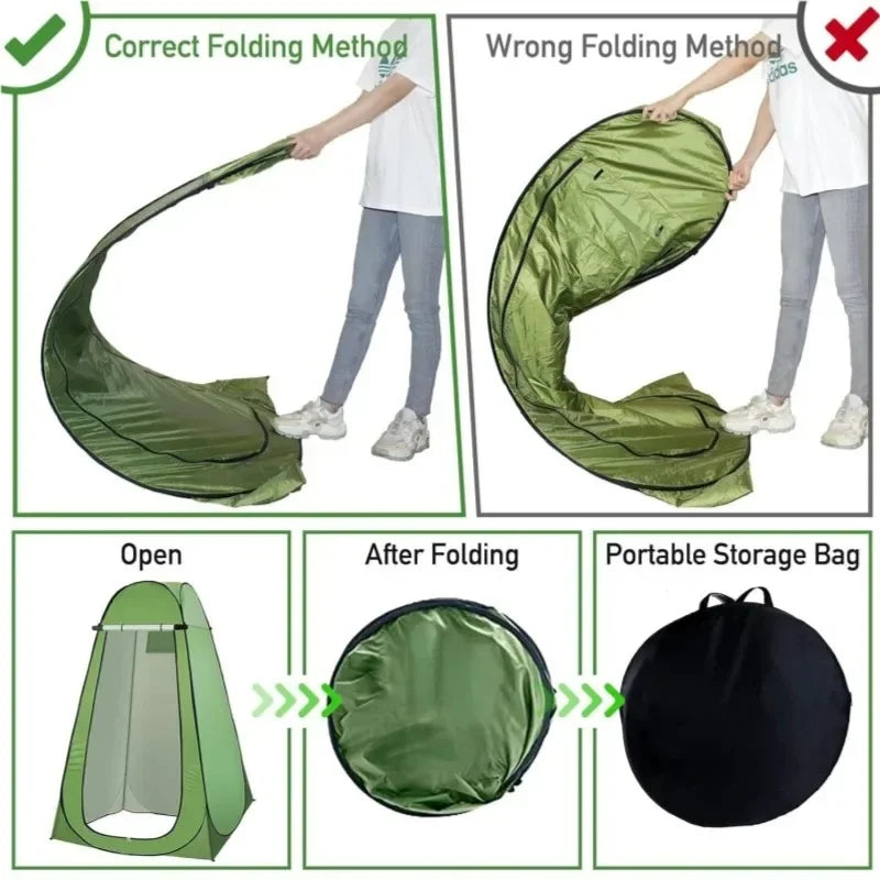Portable Pop Up Privacy Tent Outdoor Shower Toilet With Window Quick Setup Beach Camping Foldable Lightweight Carry Bag Included