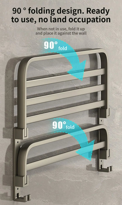 Upgrade And Thicken Grey/Black 50CM-60CM Towel Rack Space Aluminum Toilet Storage Rack Wall Mounted BathTowel Rack