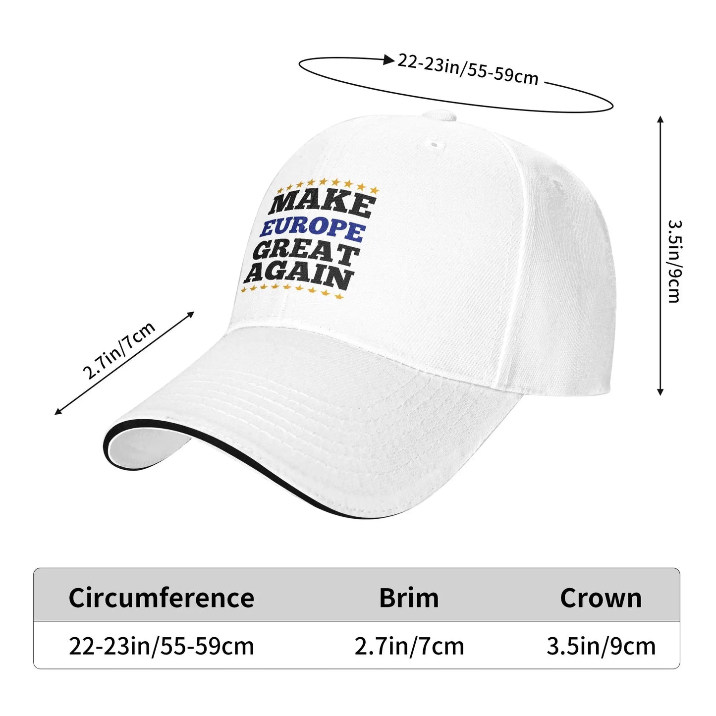 MEGA Make Europe Great Again Sun Baseball Cap Summer Women Men   Trucker Hat Breathable Stylish Hiking Fishing Baseball Caps