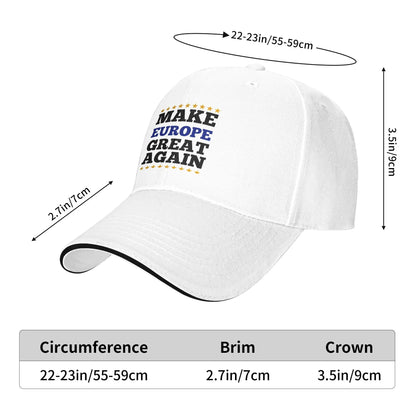 MEGA Make Europe Great Again Sun Baseball Cap Summer Women Men   Trucker Hat Breathable Stylish Hiking Fishing Baseball Caps