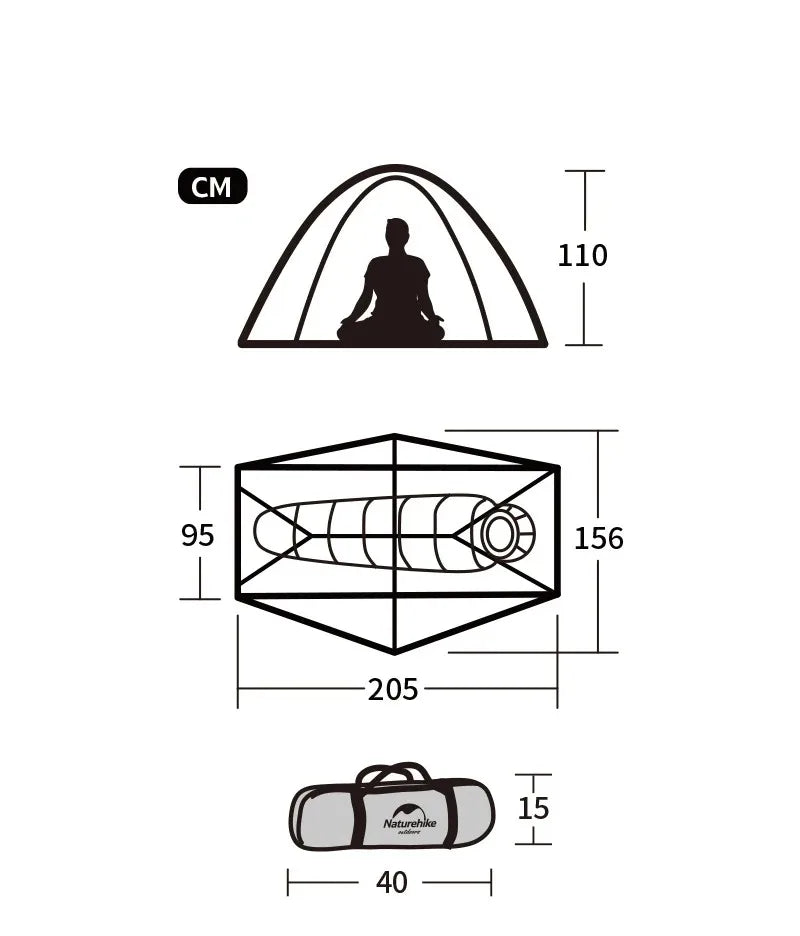 Naturehike Cycling Tent 1 Person Portable Ultralight Backpacking Trekking Tent Waterproof Double Layer Camping Tent