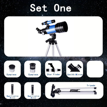 150x zoom HD night vision F30070 high power professional astronomical telescope to observe the moon with low tripod