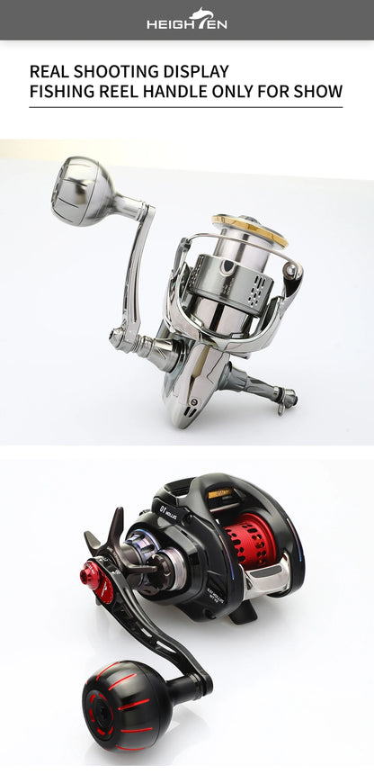 HEIGHTEN Carbon Fiber Fishing Reel Single Cast Spinning Wheel Hand Crank Handle Round Single Grip Fishing Wheel Crankshaft