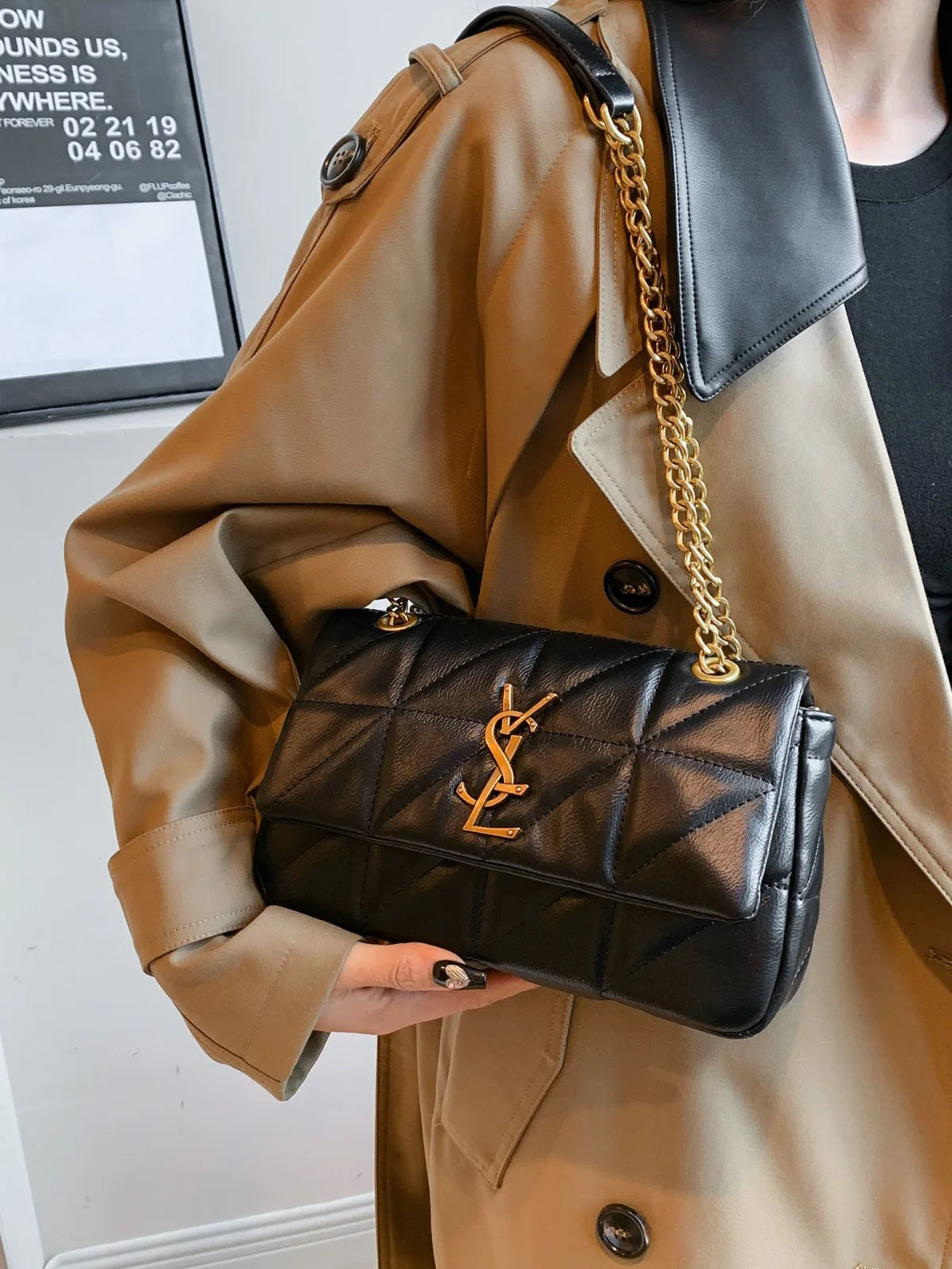 2025 New Luxury Diamond Quilted Chain Bag Women Fashion Crossbody Shoulder Bag For Commute