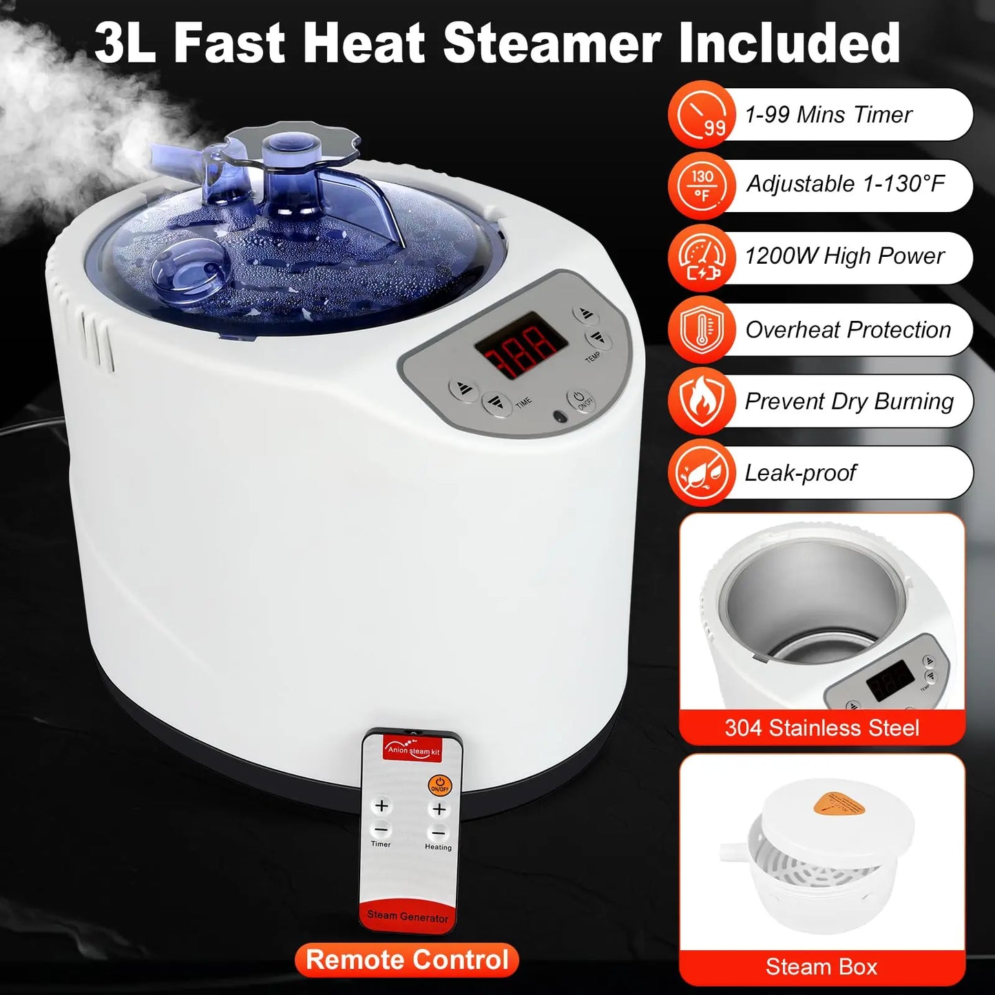 For Salle De Sauna Spa Tubs &  Rooms Indoor Outdoor Infrared Portable Tent Sauna Heater Kit with Control Panel