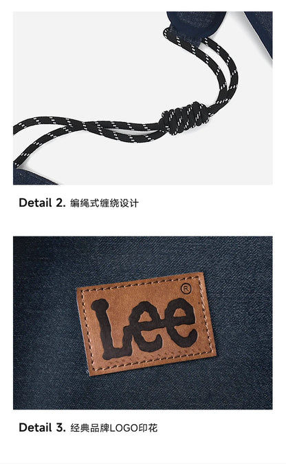 LEE 2025 Teenagers Waterproof Denim Crossbody Shoulder Bag Women Men Stylish Jeans Hobo Dumpling Crescent Bag Student Ipad Pack