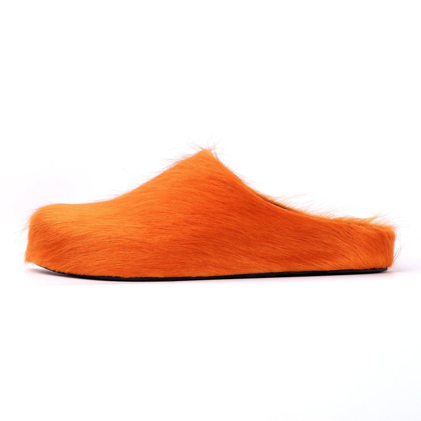 2026 Horsehair Italy Real Leather Slides fur Slippers Women Mule Runway Flats Thick Sole Leisure Luxury Designer Shoes