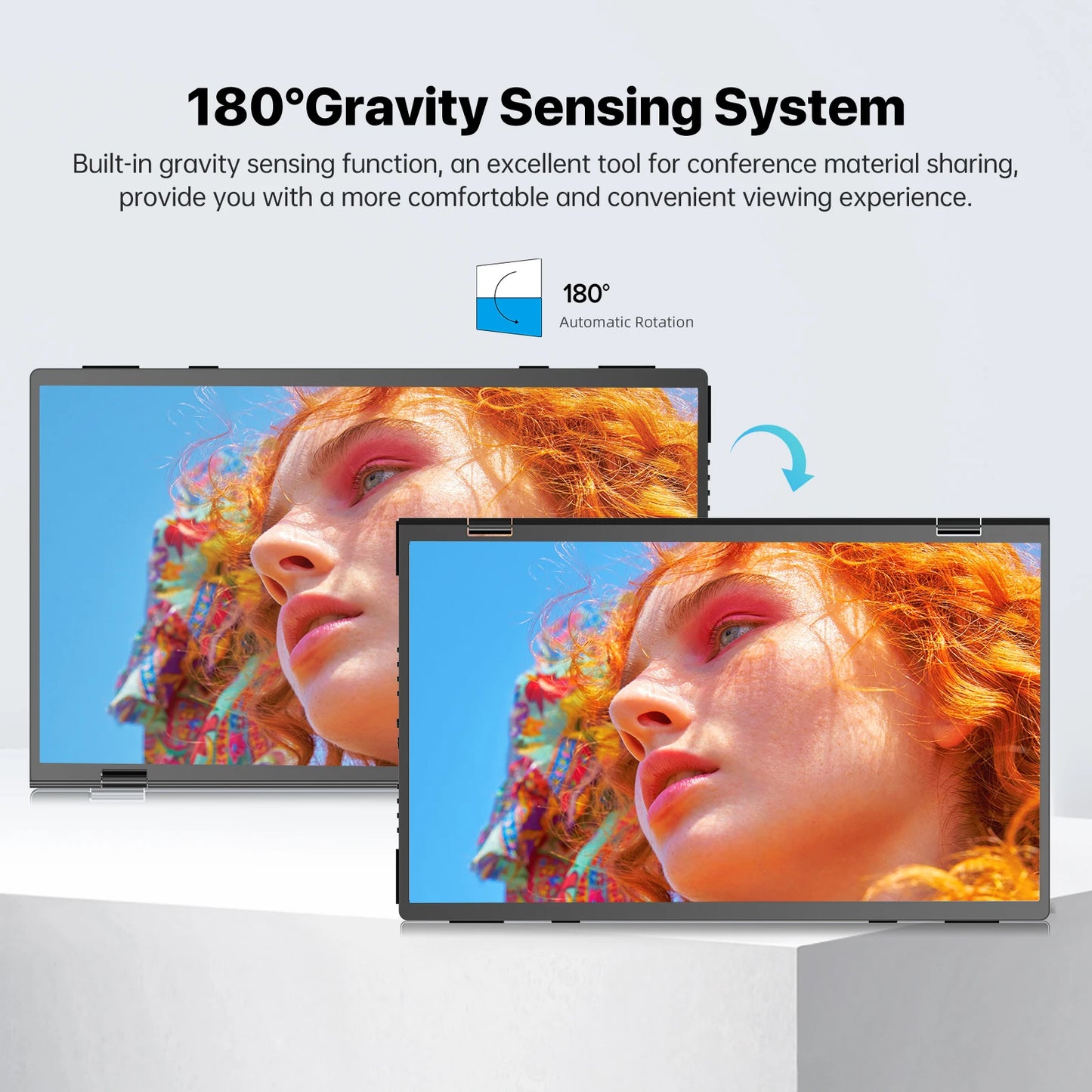 UPERFECT 15.6' Stacked Foldable Dual Monitor FHD 100% SRGB Laptop Screen Extender Portable Monitor for Windows Mac OS with Stand
