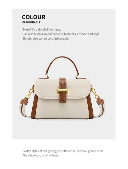 Luxury handbags female crossbody bags small square shoulder bag mom women bags new fashion 2025 genuine cowhide leather satchel