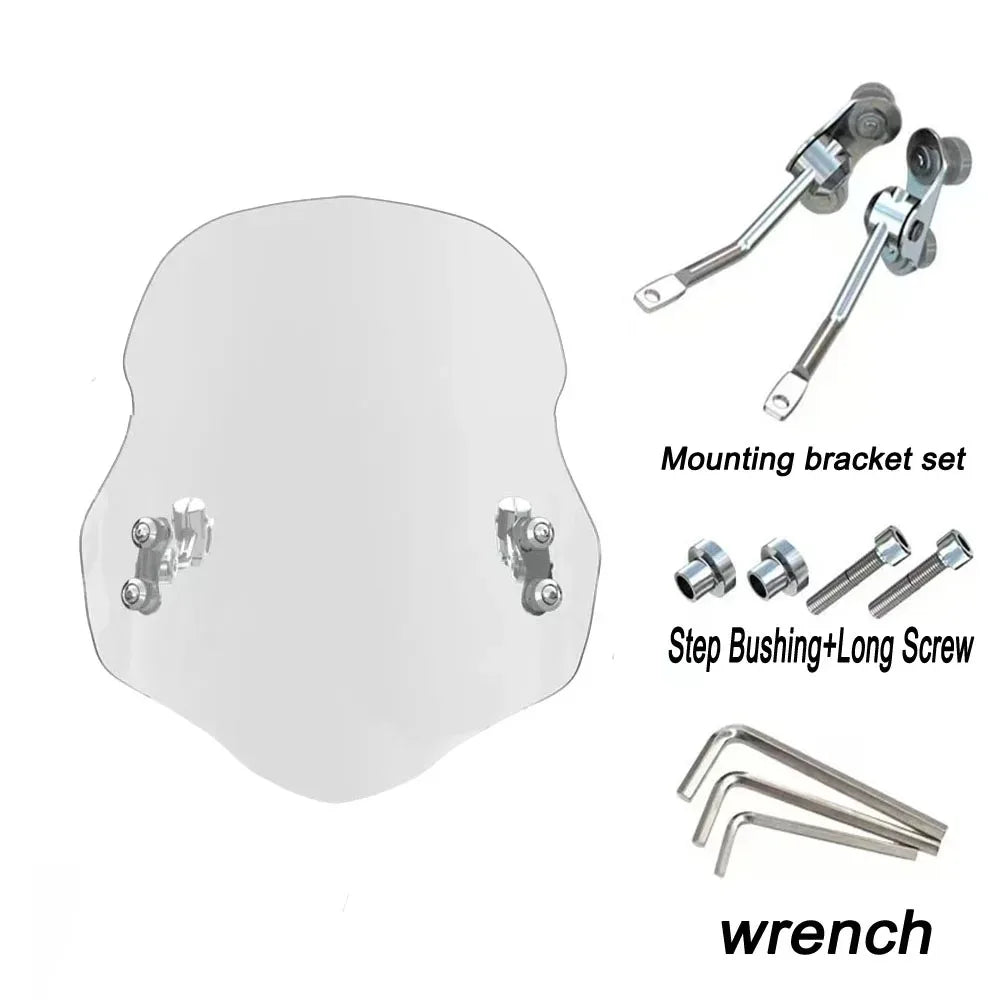 For QJMOTOR SRK 600/550 Motorcycle Windshield Screen Shield Windscreens Wind Deflectors Front Glass Increased Accessories