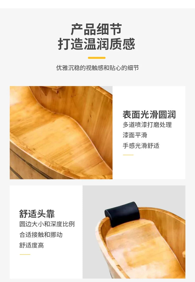 Lying bath bucket wooden tub  tub adult household bucket sweat sauna fumigation solid wood