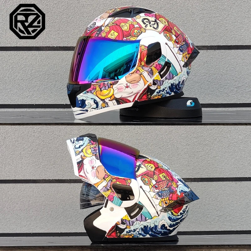 2025 High Quality Motorcycle Helmet Modular Flip Helmet Casco para Motos Dual Lens Full Helmet Casco para Motos DOT Approval