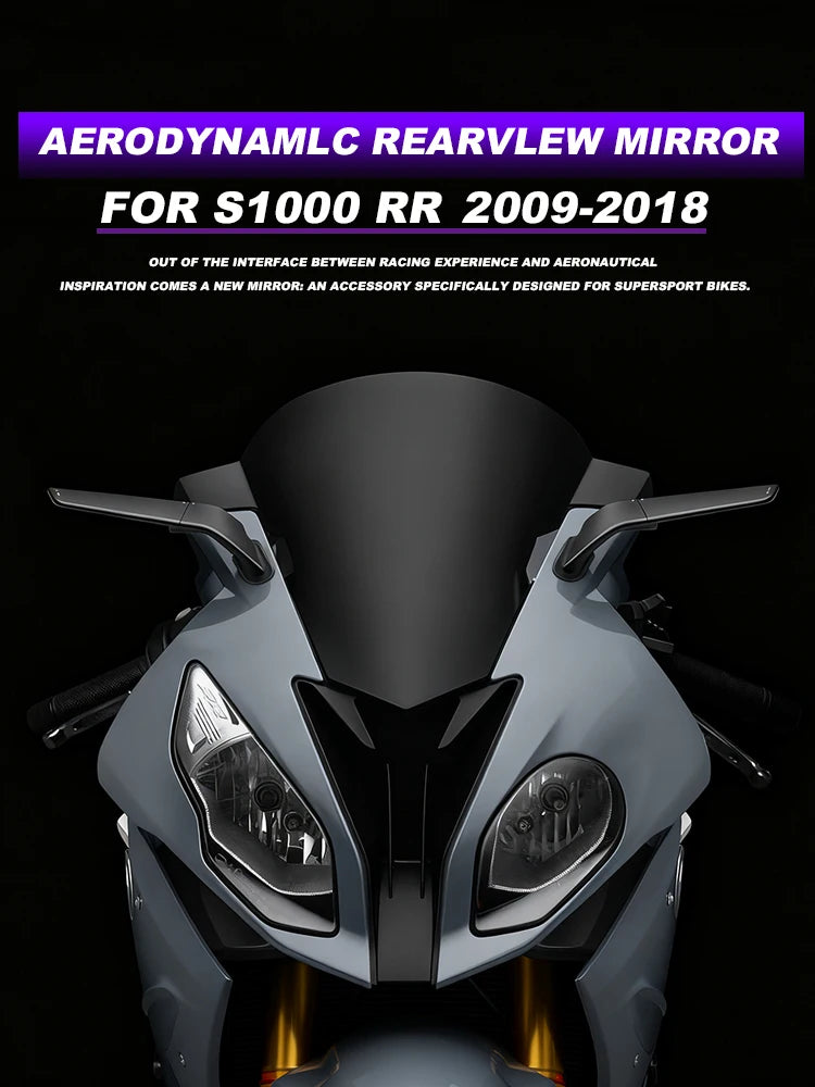 For BMW S1000 RR Adjustable Mirrors Sports Winglets Mirrors Kits 2009-2018 S 1000 RR S1000RR Mirrors Motorcycle Stealth Mirrors