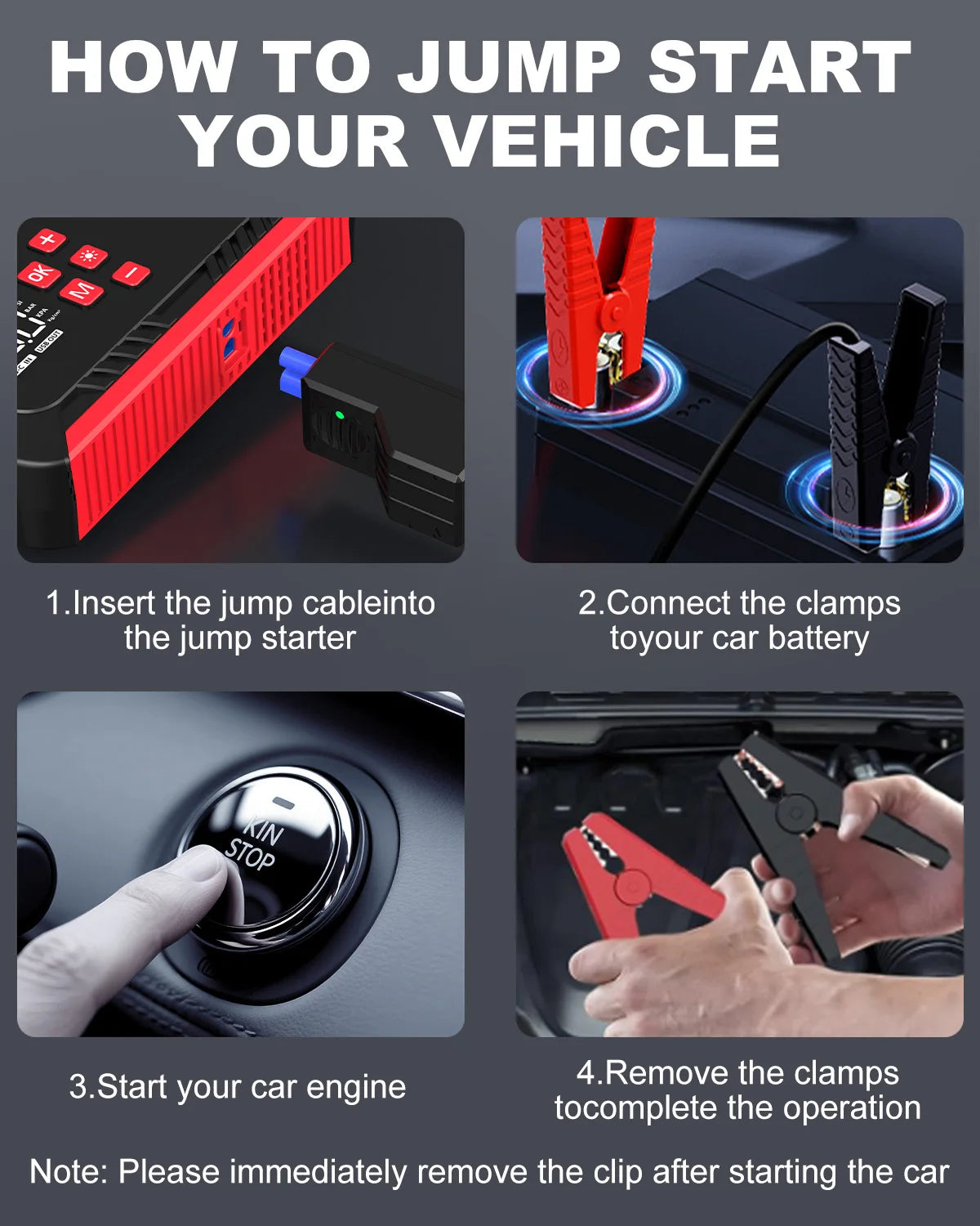 Jump Starter with Air Compressor 150PSI, 7000/8000A Portable Car Battery Booster (All Gas/16L Diesel)