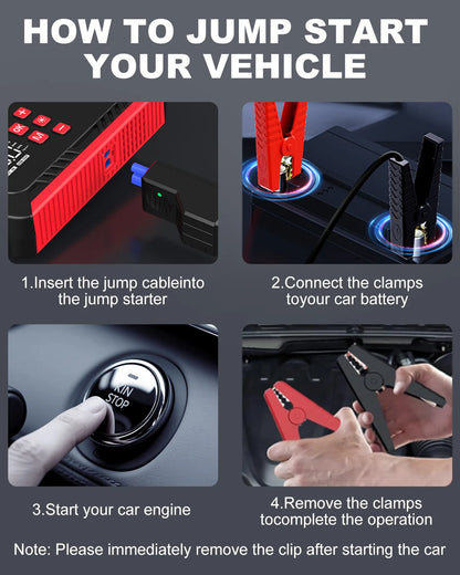 Jump Starter with Air Compressor 150PSI, 7000/8000A Portable Car Battery Booster (All Gas/16L Diesel)
